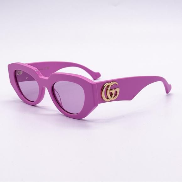 NEW GUCCI SUNGLASSES GG1421S 004 WOMEN PINK OVAL EYEWEAR - Picture 6 of 12